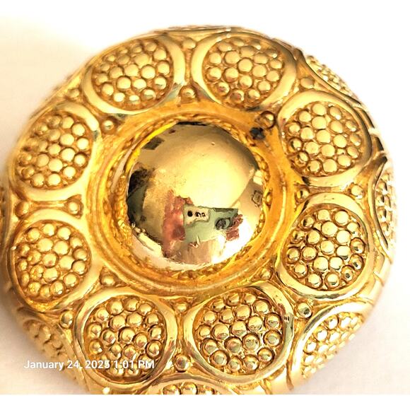 Christian Dior Medallion Pierced Earrings - Signed Vintage Chic Estate Find - Picture 5 of 11